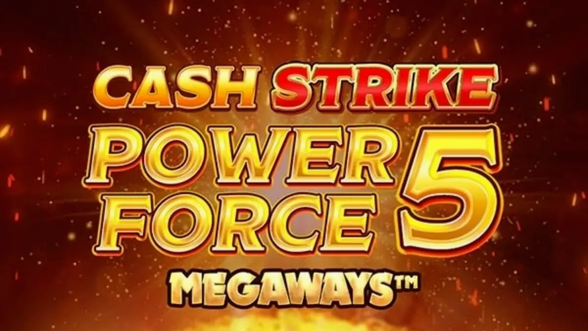 Interface do slot Cash Strike Power Force 5 Megaways com símbolos de frutas e painel de coleta